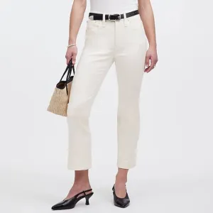 Madewell Mid-Rose Kick Out Crop Jeans Pure White Size 30 NWT