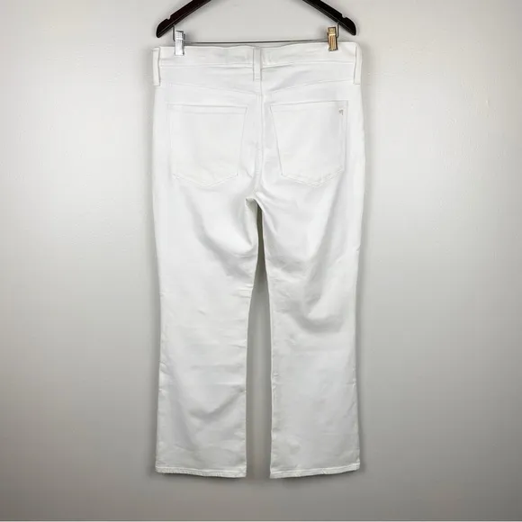 Madewell Mid-Rose Kick Out Crop Jeans Pure White Size 30 NWT
