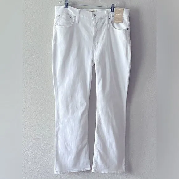 Madewell NWT Kick Out Crop Jeans Size 31 in Pure White