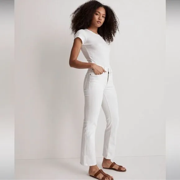 Madewell NWT Kick Out Crop Jeans Size 31 in Pure White
