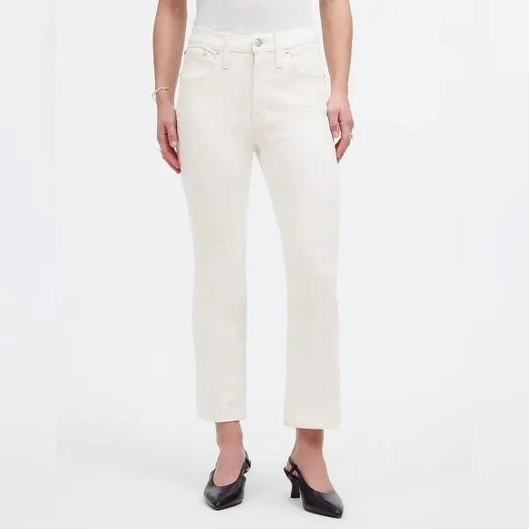Madewell NWT Kick Out Crop Jeans Size 31 in Pure White
