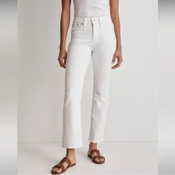 Madewell NWT Kick Out Crop Jeans Size 31 in Pure White