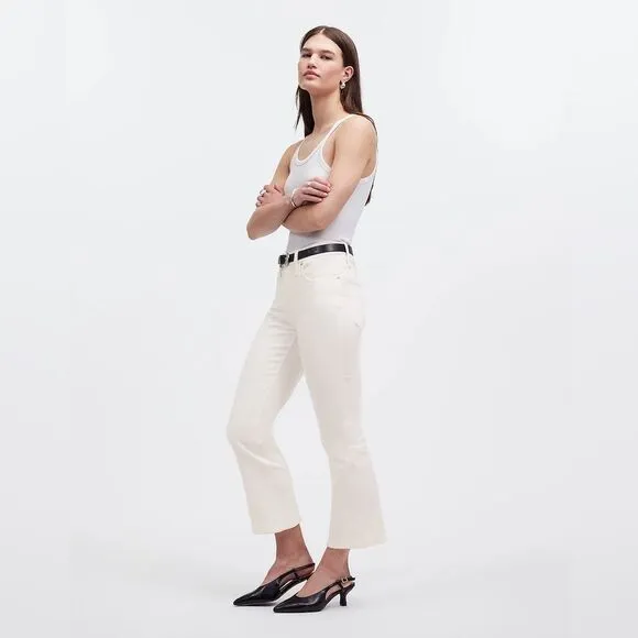 Madewell NWT Kick Out Crop Jeans Size 31 in Pure White