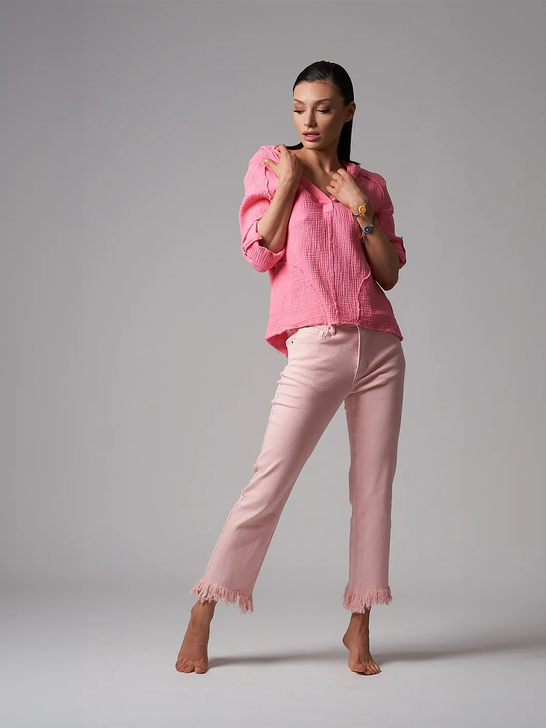 Maggie Pink Cropped Jean