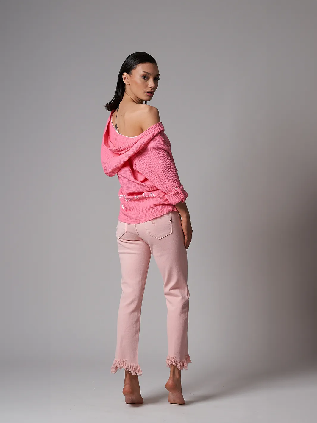 Maggie Pink Cropped Jean