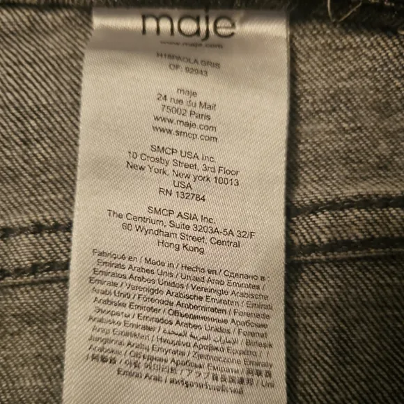 MAJE | Paola Acid Wash Cropped Frayed Gradient Denim Jeans in Size FR 38 / US 8
