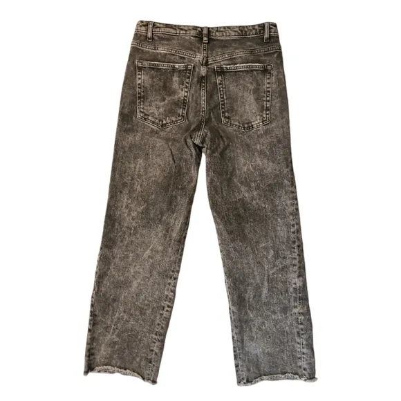 MAJE | Paola Acid Wash Cropped Frayed Gradient Denim Jeans in Size FR 38 / US 8