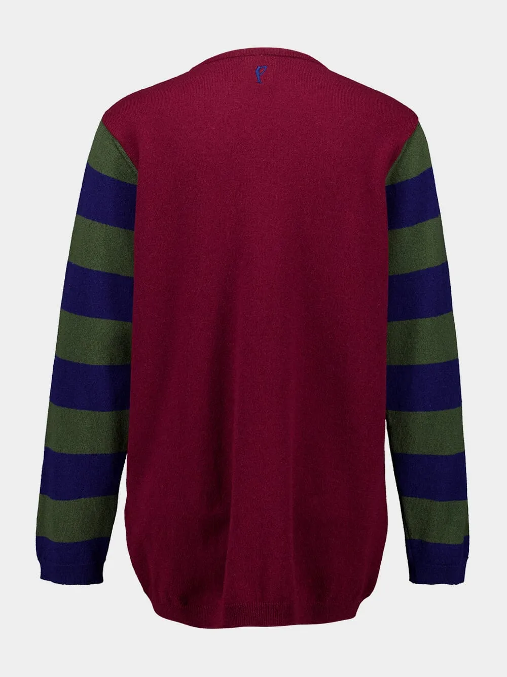 Matilda Cabernet Knitted Long-Sleeved Striped Sleeves Top