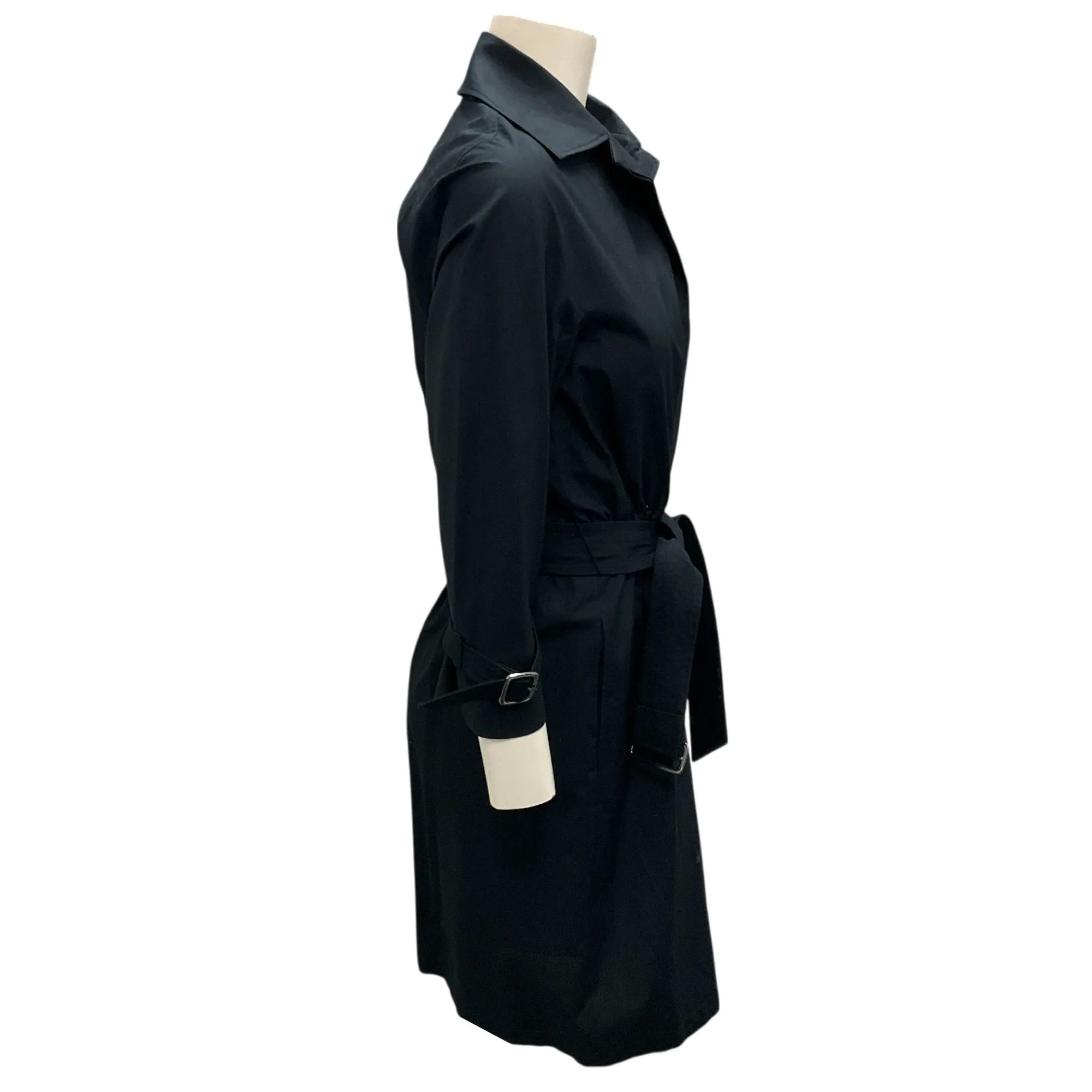 Max Mara Black Saio Belted Cotton Poplin Shirt Dress