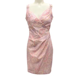 Max Mara Pink Paisley Printed Sleeveless Cotton Dress