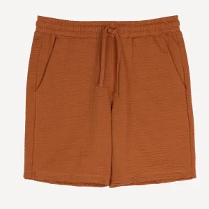 Mens Cool Knit Seersucker Shorts - Amber Brown