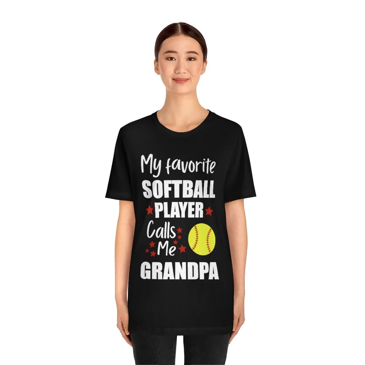 Men's Tee - My Favorite Softball Player Calls Me Grandpa