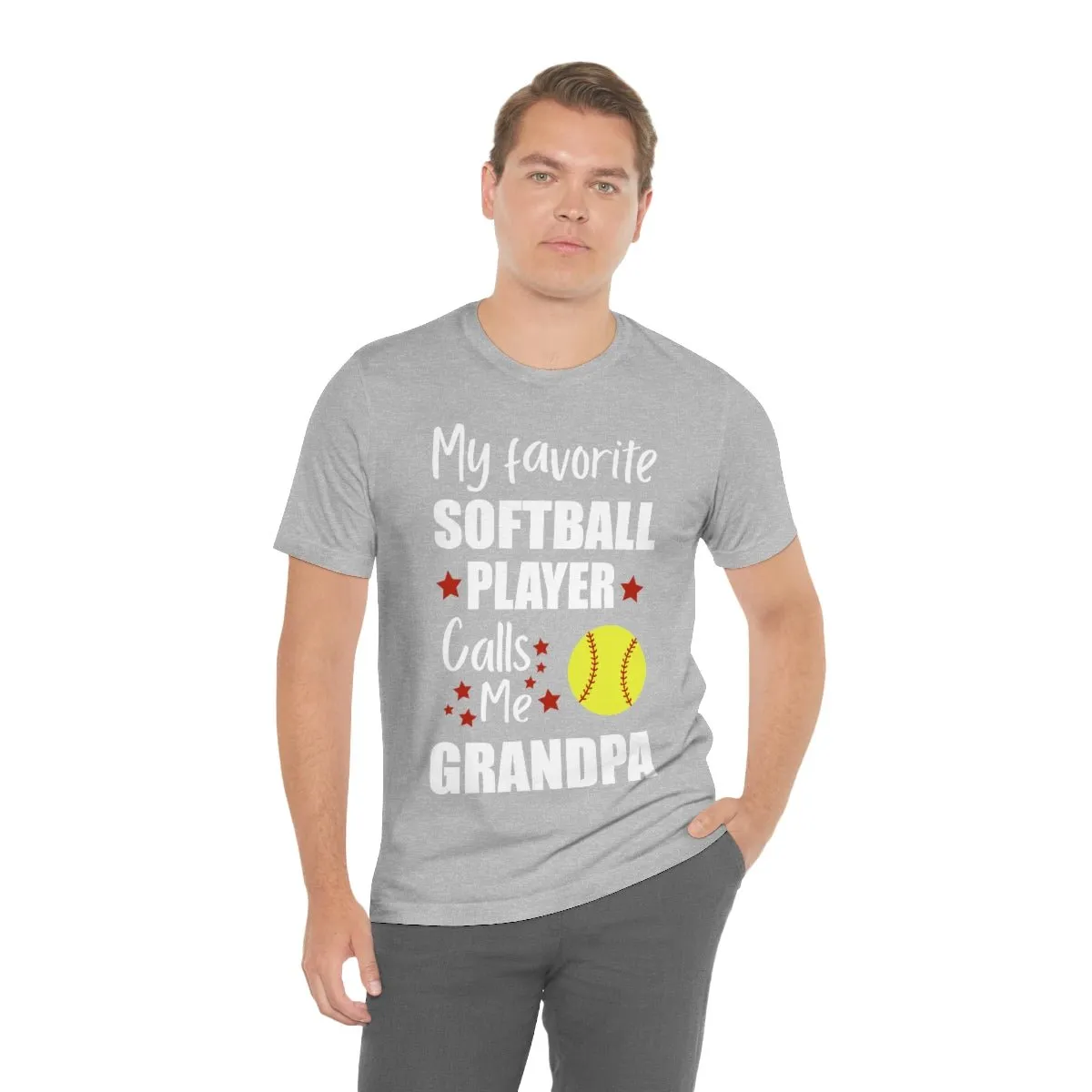 Men's Tee - My Favorite Softball Player Calls Me Grandpa
