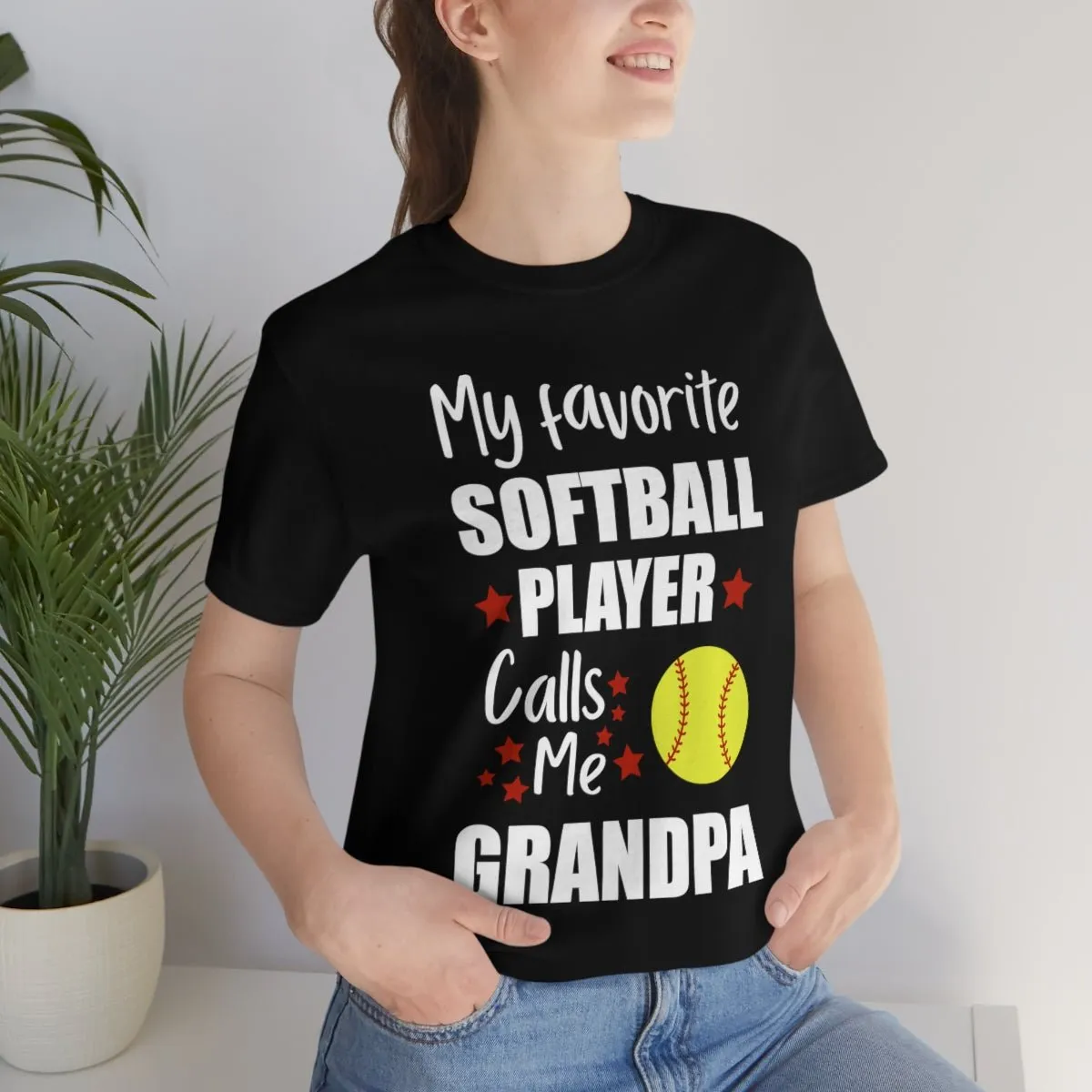 Men's Tee - My Favorite Softball Player Calls Me Grandpa