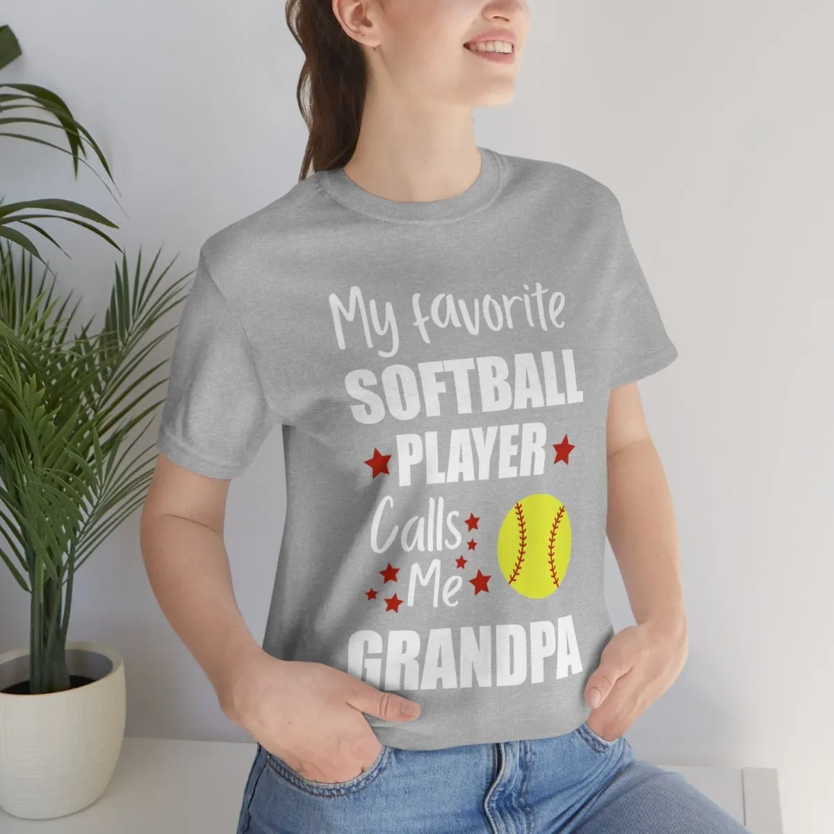 Men's Tee - My Favorite Softball Player Calls Me Grandpa