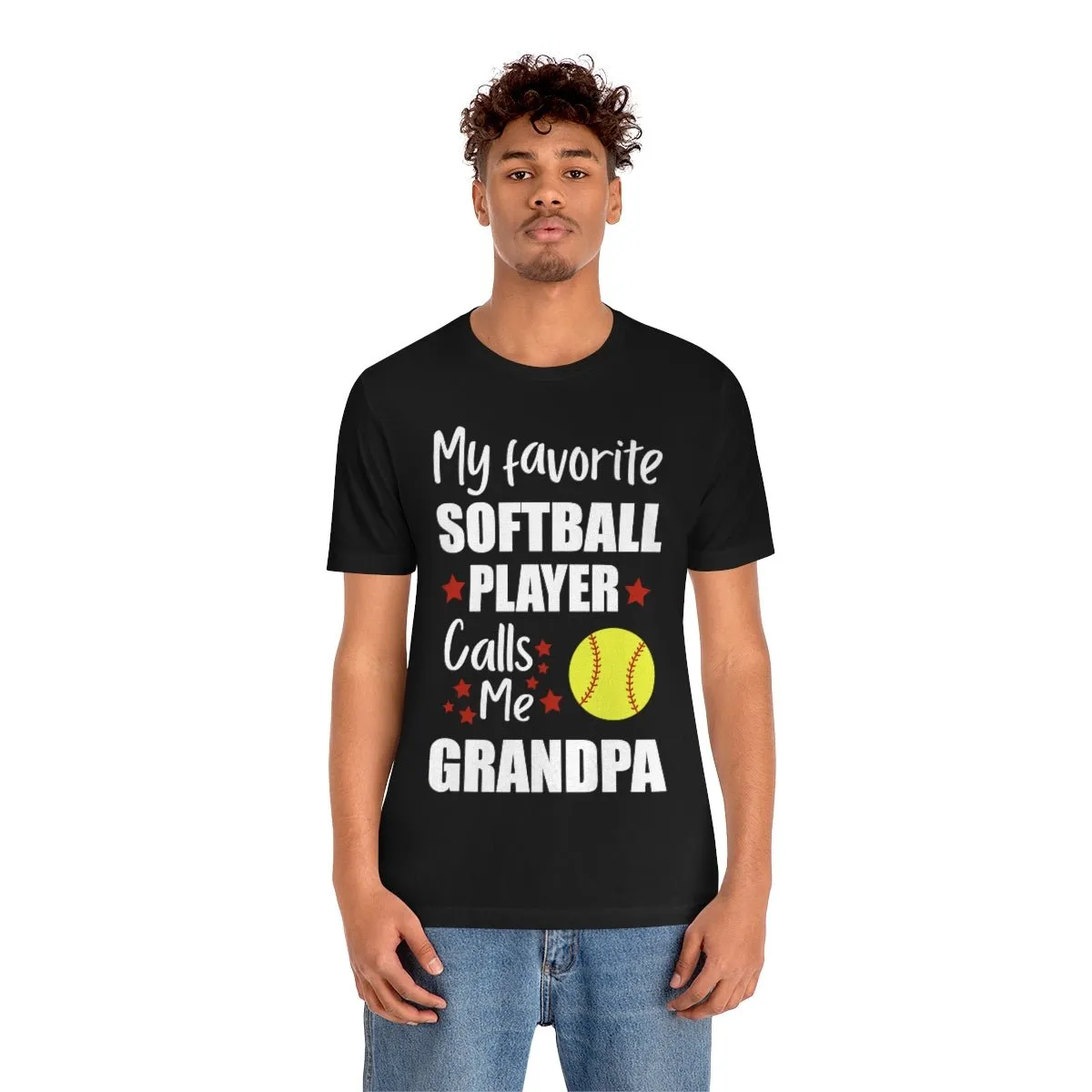 Men's Tee - My Favorite Softball Player Calls Me Grandpa