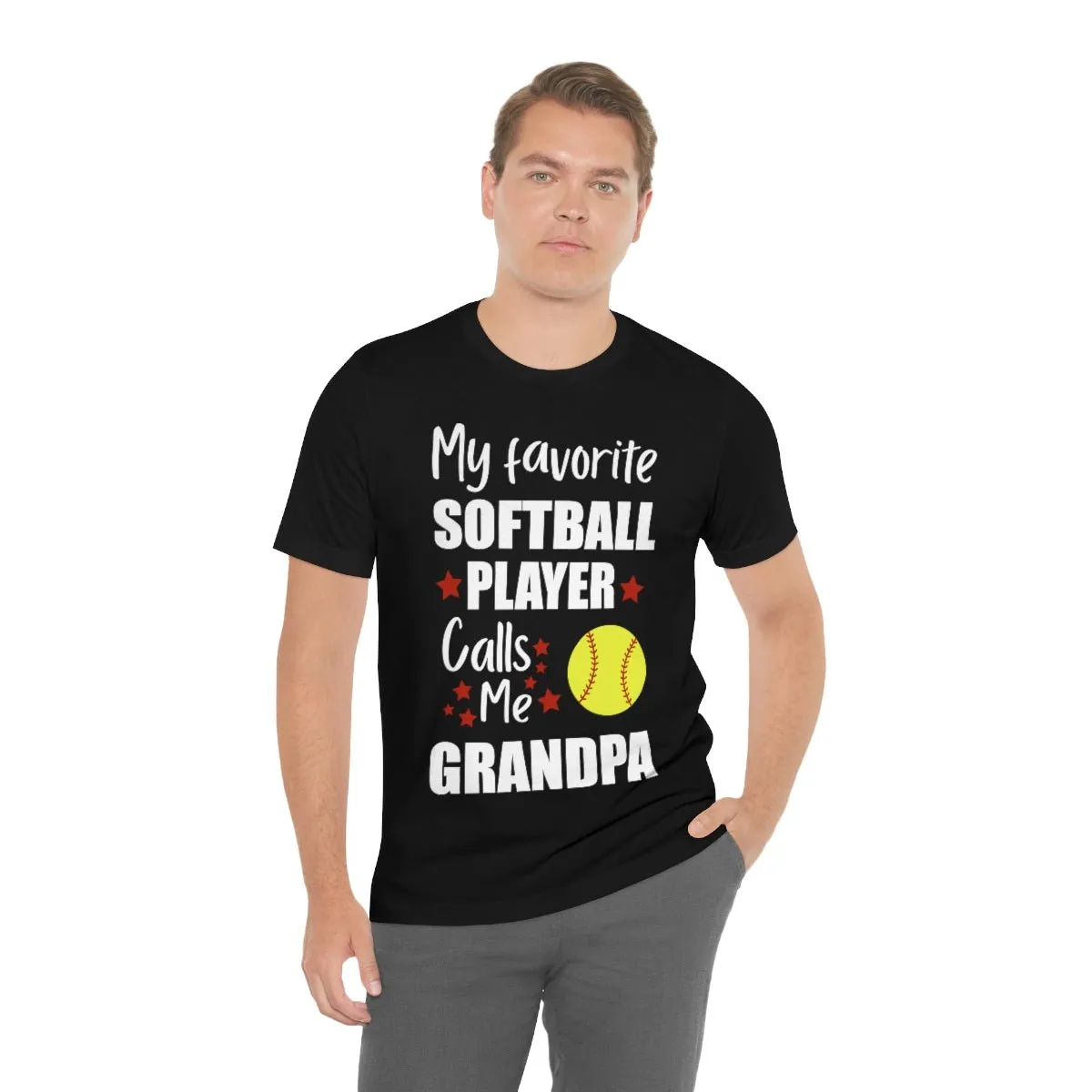 Men's Tee - My Favorite Softball Player Calls Me Grandpa