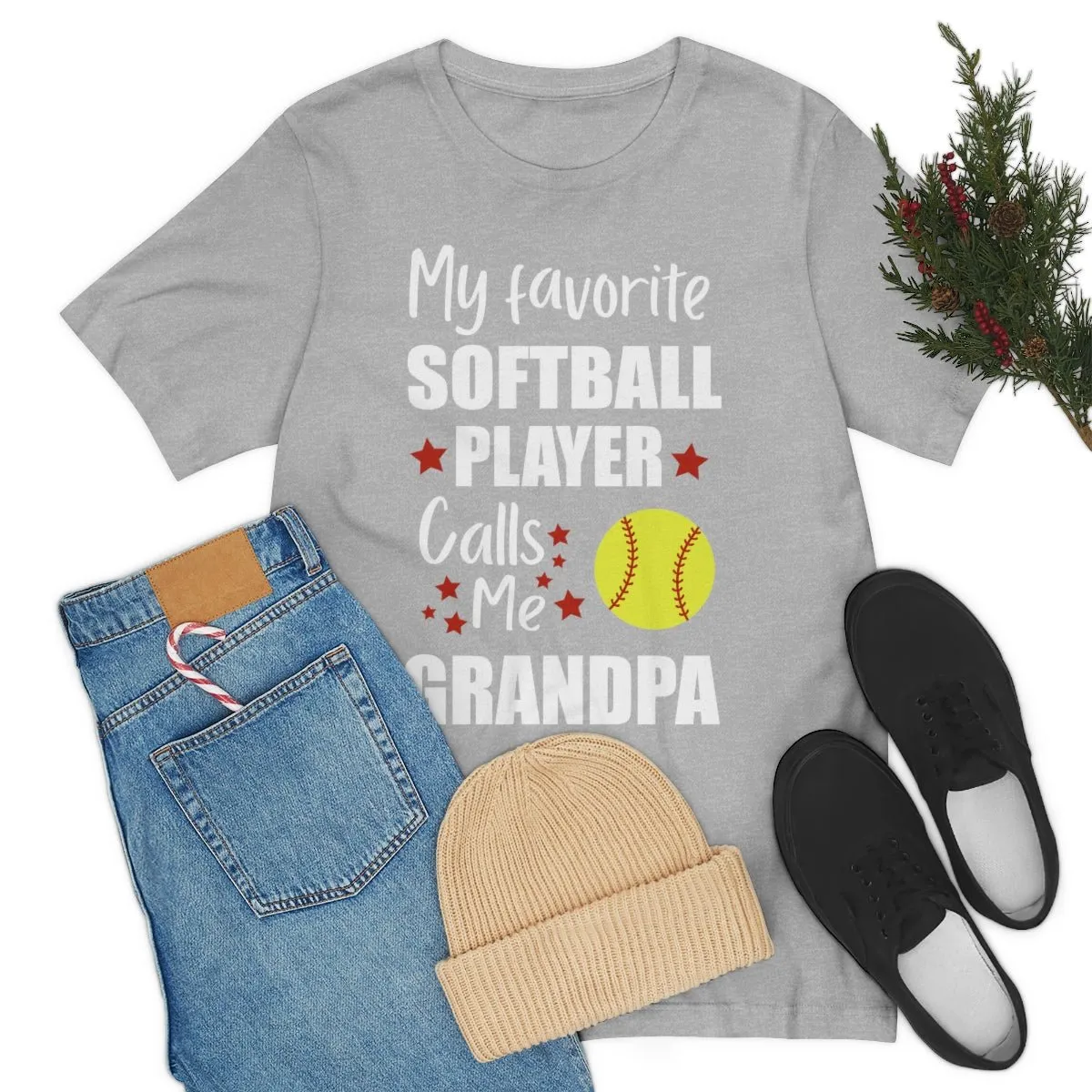 Men's Tee - My Favorite Softball Player Calls Me Grandpa