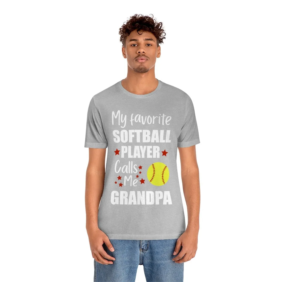 Men's Tee - My Favorite Softball Player Calls Me Grandpa