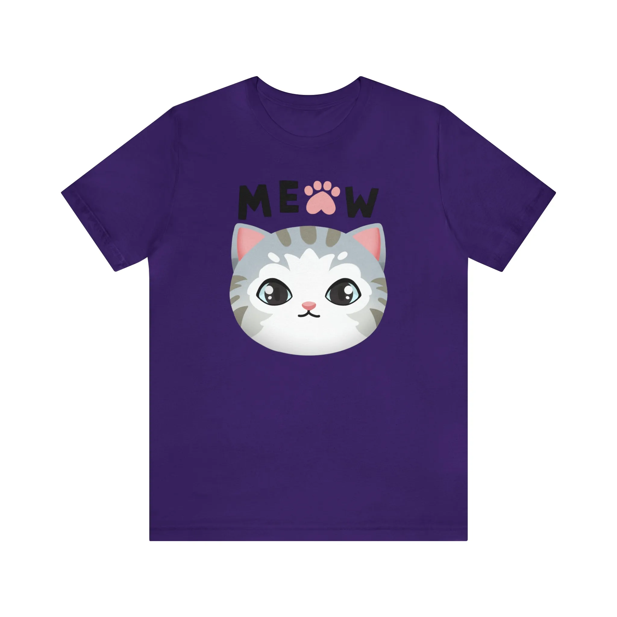 Meow Cat T-Shirt | Happy Kitty Tee |  Bella Canvas 3001 Unisex |  Funny Kitten Short Sleeve Tshirt