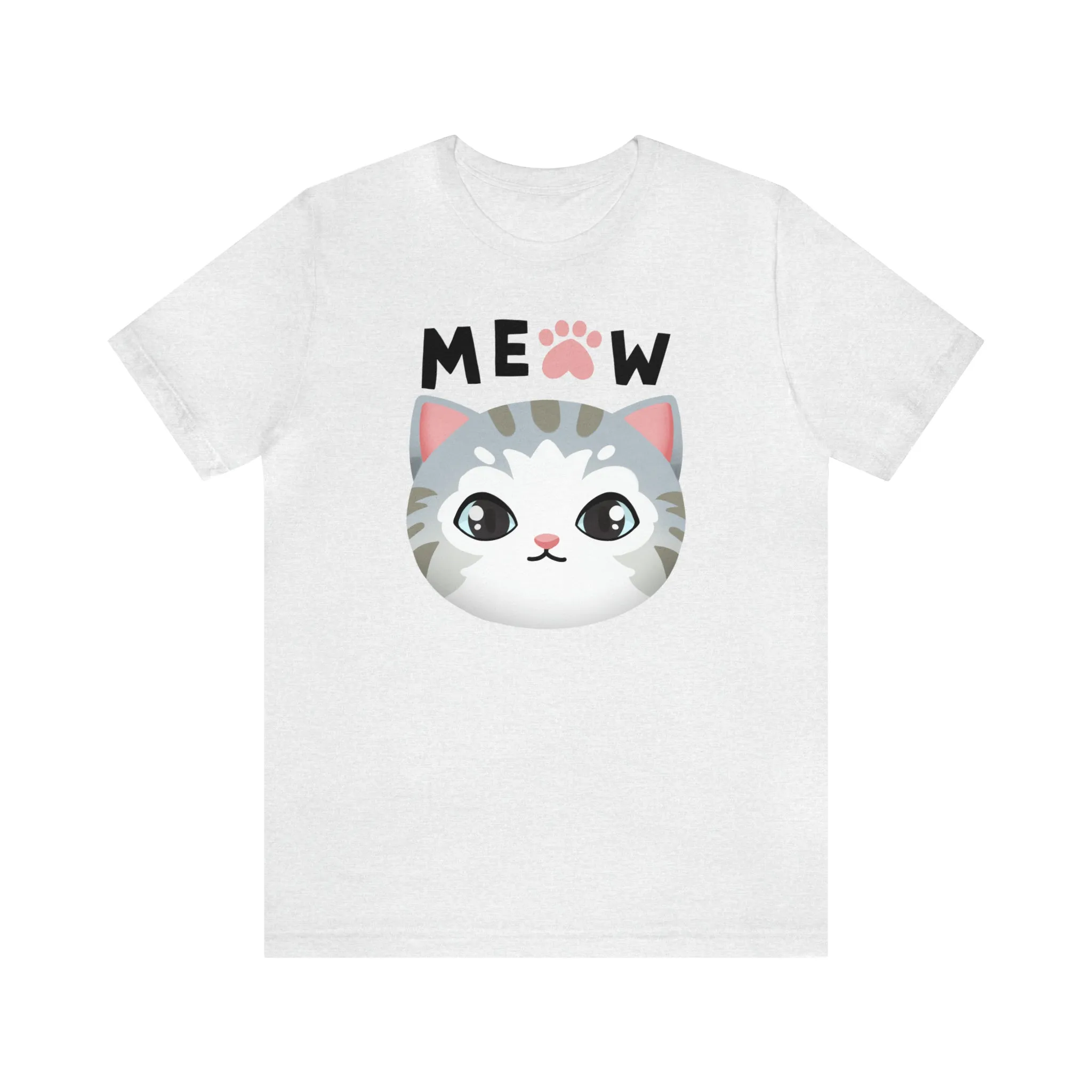 Meow Cat T-Shirt | Happy Kitty Tee |  Bella Canvas 3001 Unisex |  Funny Kitten Short Sleeve Tshirt