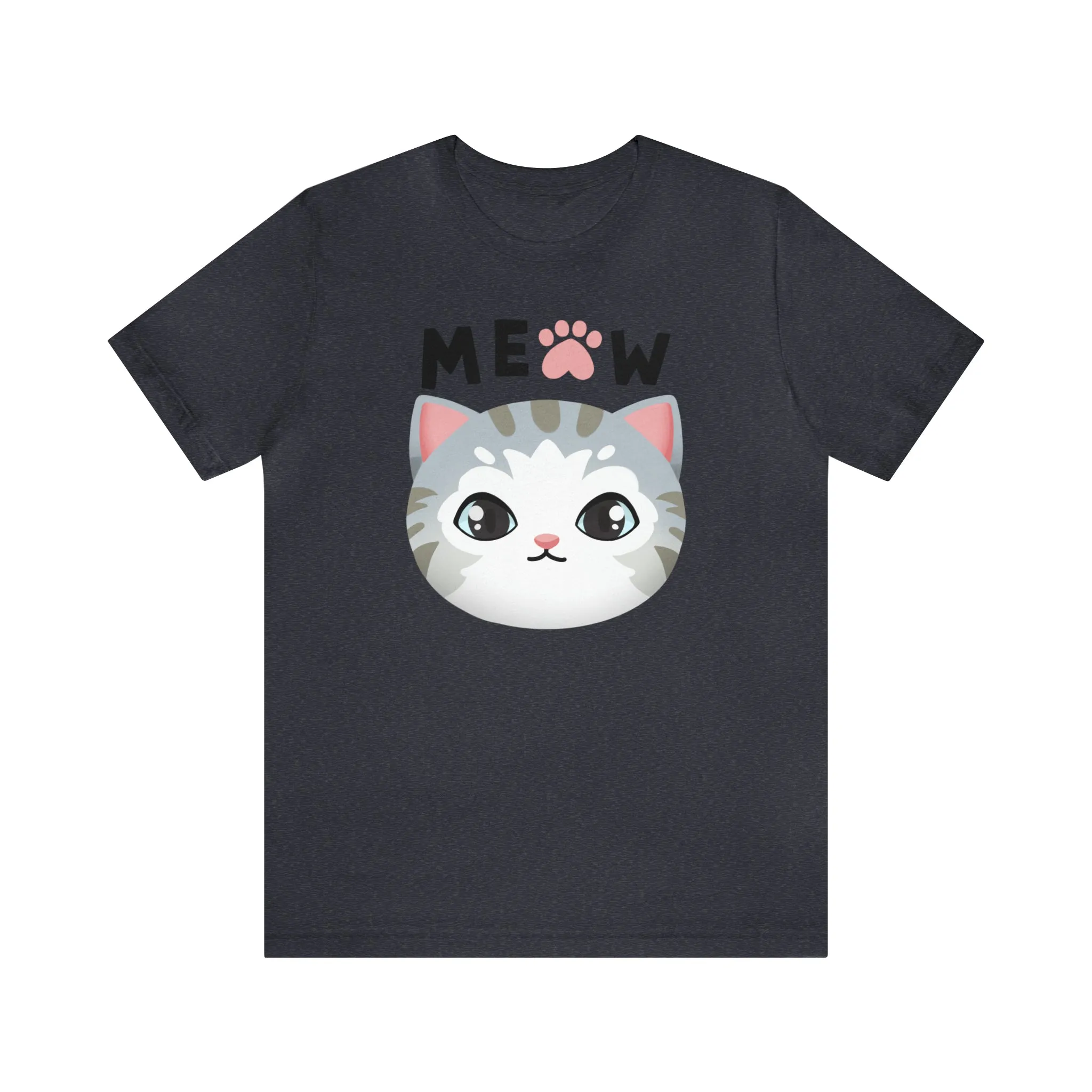 Meow Cat T-Shirt | Happy Kitty Tee |  Bella Canvas 3001 Unisex |  Funny Kitten Short Sleeve Tshirt