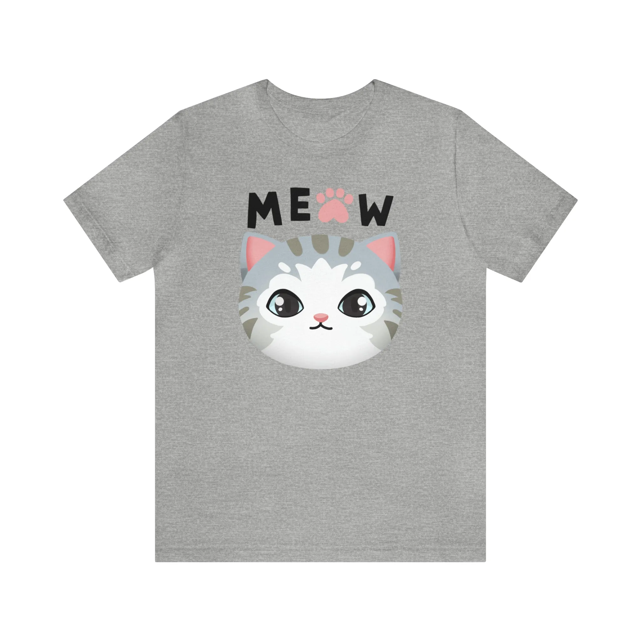 Meow Cat T-Shirt | Happy Kitty Tee |  Bella Canvas 3001 Unisex |  Funny Kitten Short Sleeve Tshirt