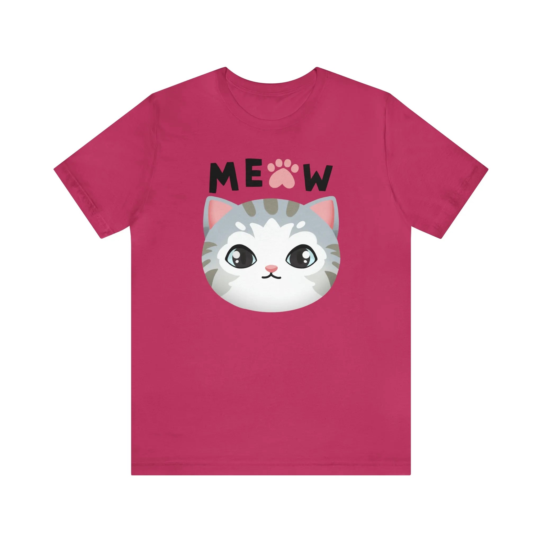 Meow Cat T-Shirt | Happy Kitty Tee |  Bella Canvas 3001 Unisex |  Funny Kitten Short Sleeve Tshirt