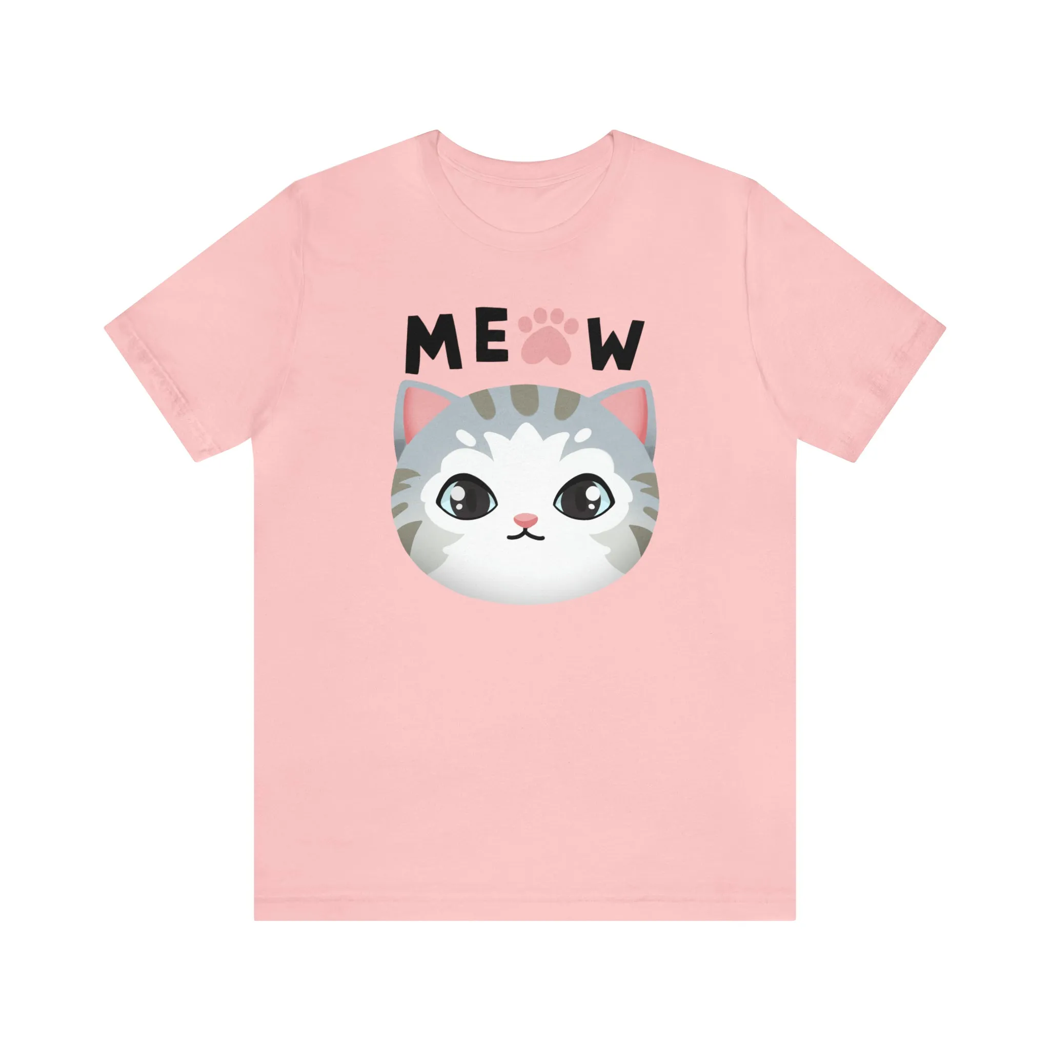 Meow Cat T-Shirt | Happy Kitty Tee |  Bella Canvas 3001 Unisex |  Funny Kitten Short Sleeve Tshirt