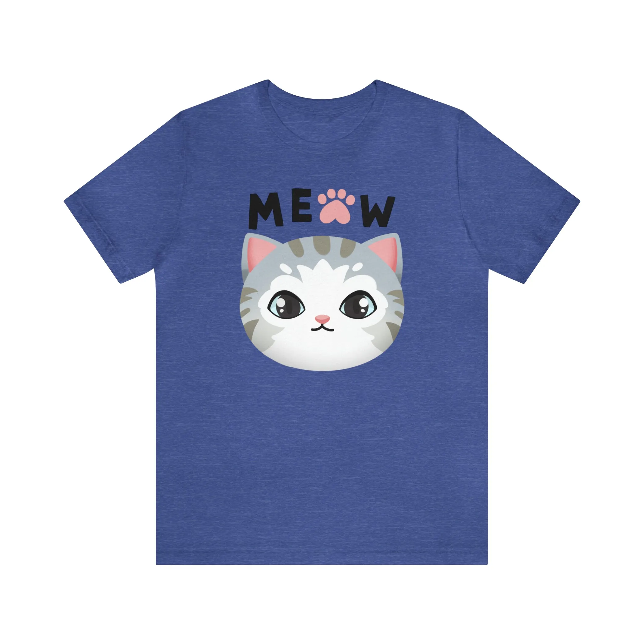 Meow Cat T-Shirt | Happy Kitty Tee |  Bella Canvas 3001 Unisex |  Funny Kitten Short Sleeve Tshirt
