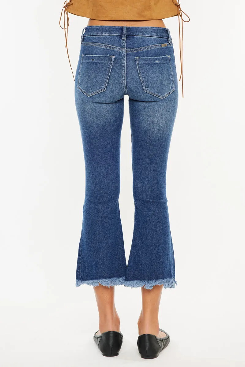 Merlie Mid Rise Cropped Flare Jeans