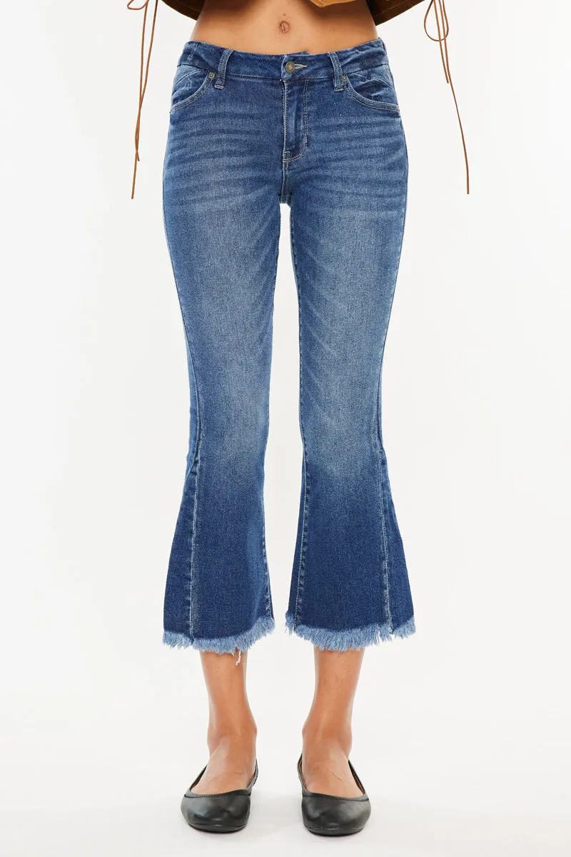 Merlie Mid Rise Cropped Flare Jeans