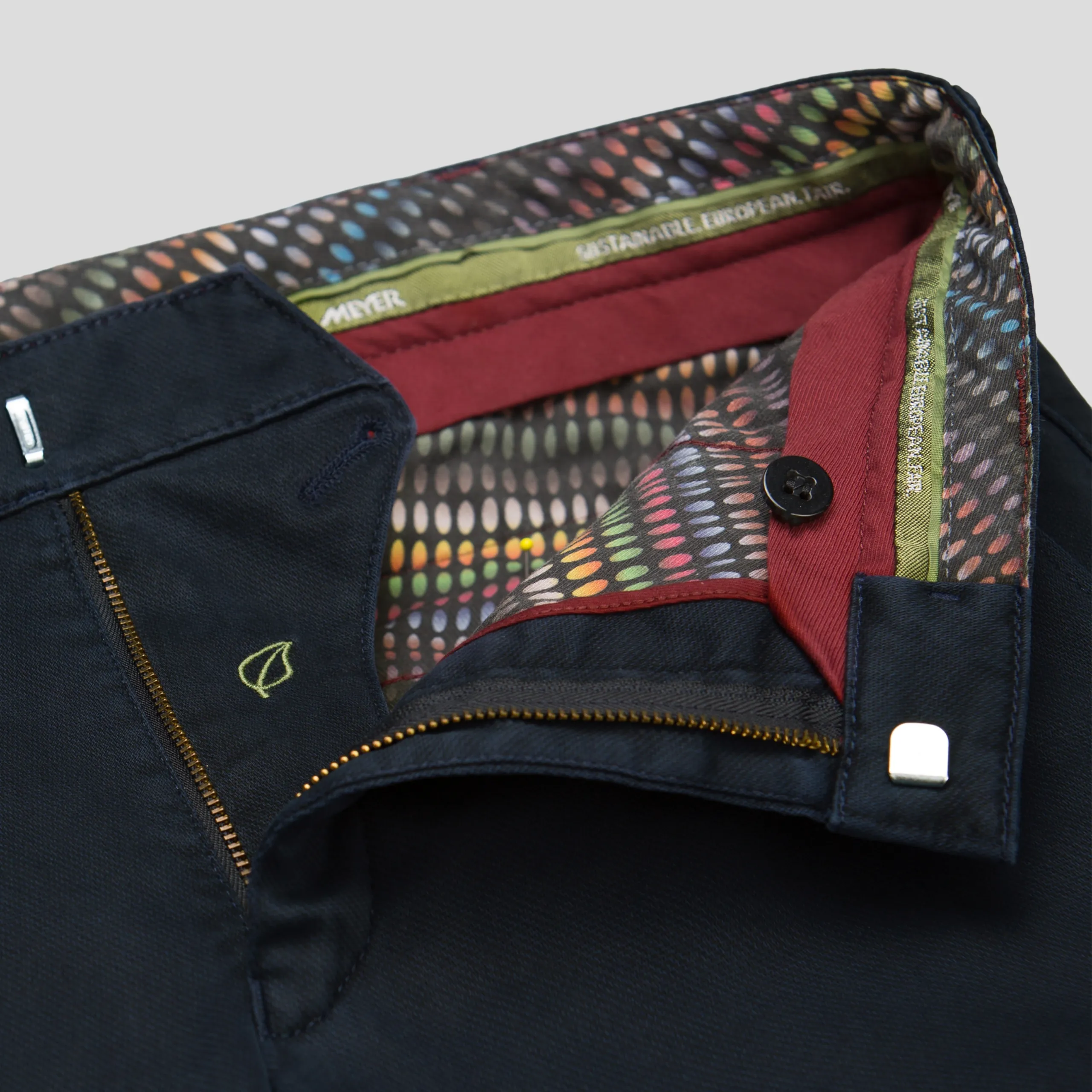 Meyer Bonn Modern Fit Chinos - Navy