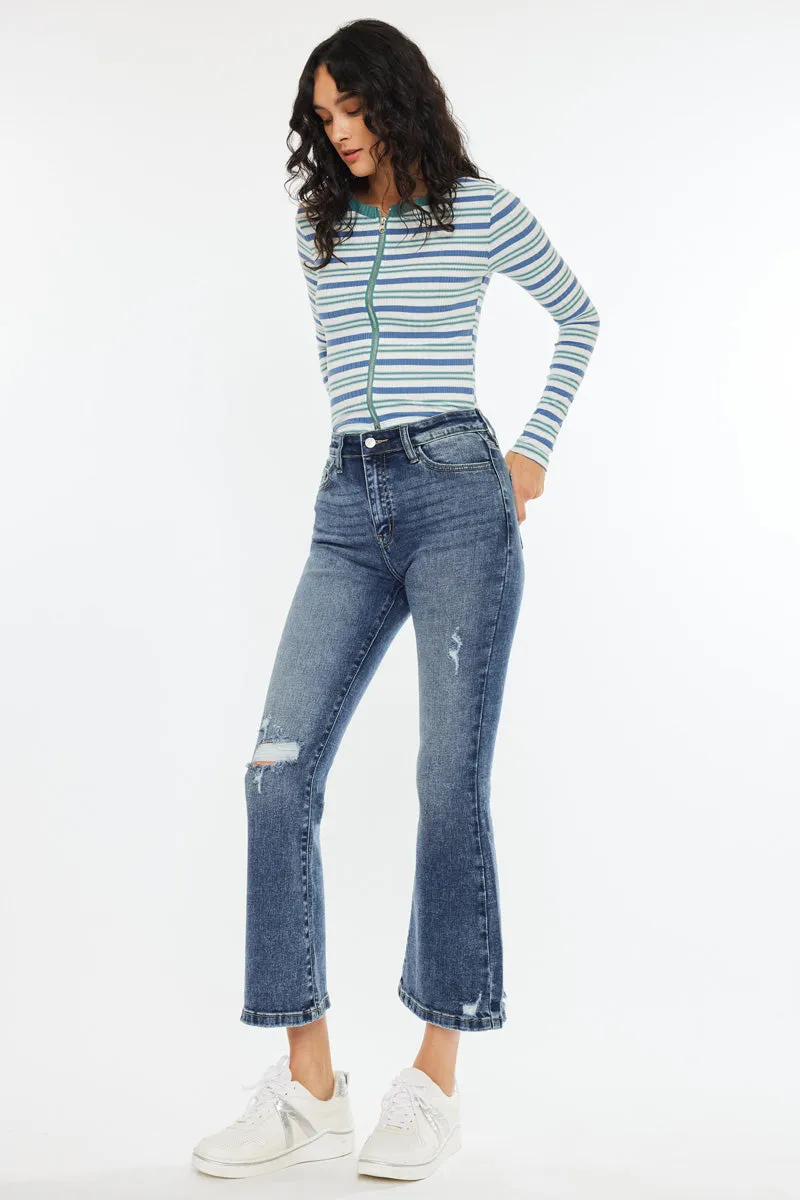 Miley High Rise Cropped Flare Jeans
