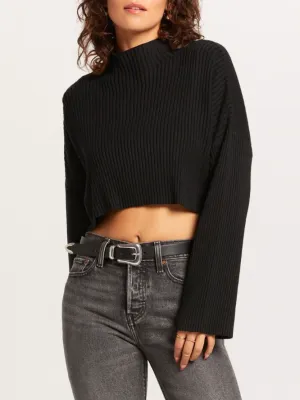 Mock Neck Cropped Sweater