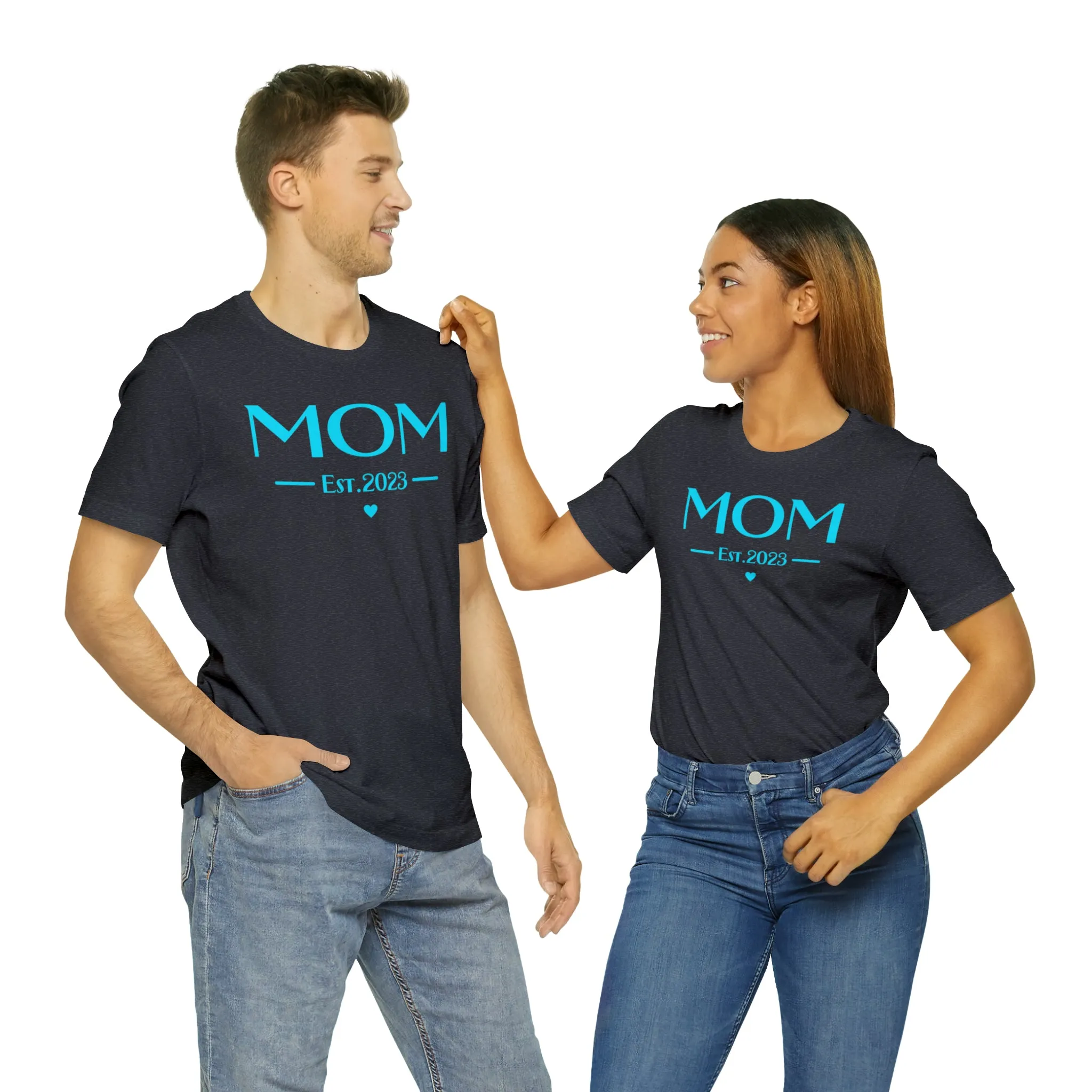 Mom Est. 2023 Baby T-Shirt | Mom to Be Tee |  Bella Canvas 3001 Unisex |  Here Comes the Baby Short Sleeve Tshirt