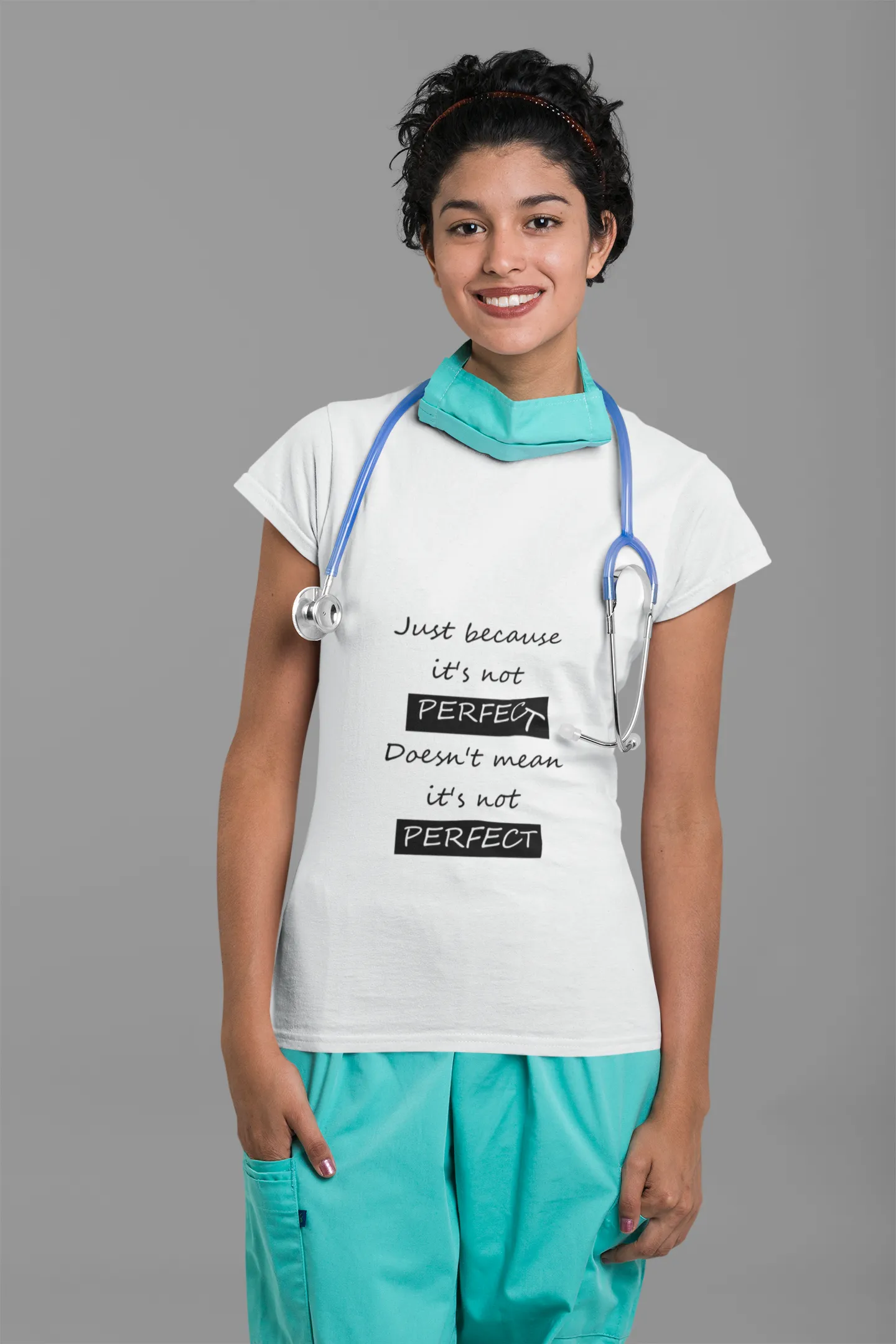 Motivational Reassuring Life Affirming T-Shirt Just Because it's not Perfec-t, doesn't mean it's not Perfect