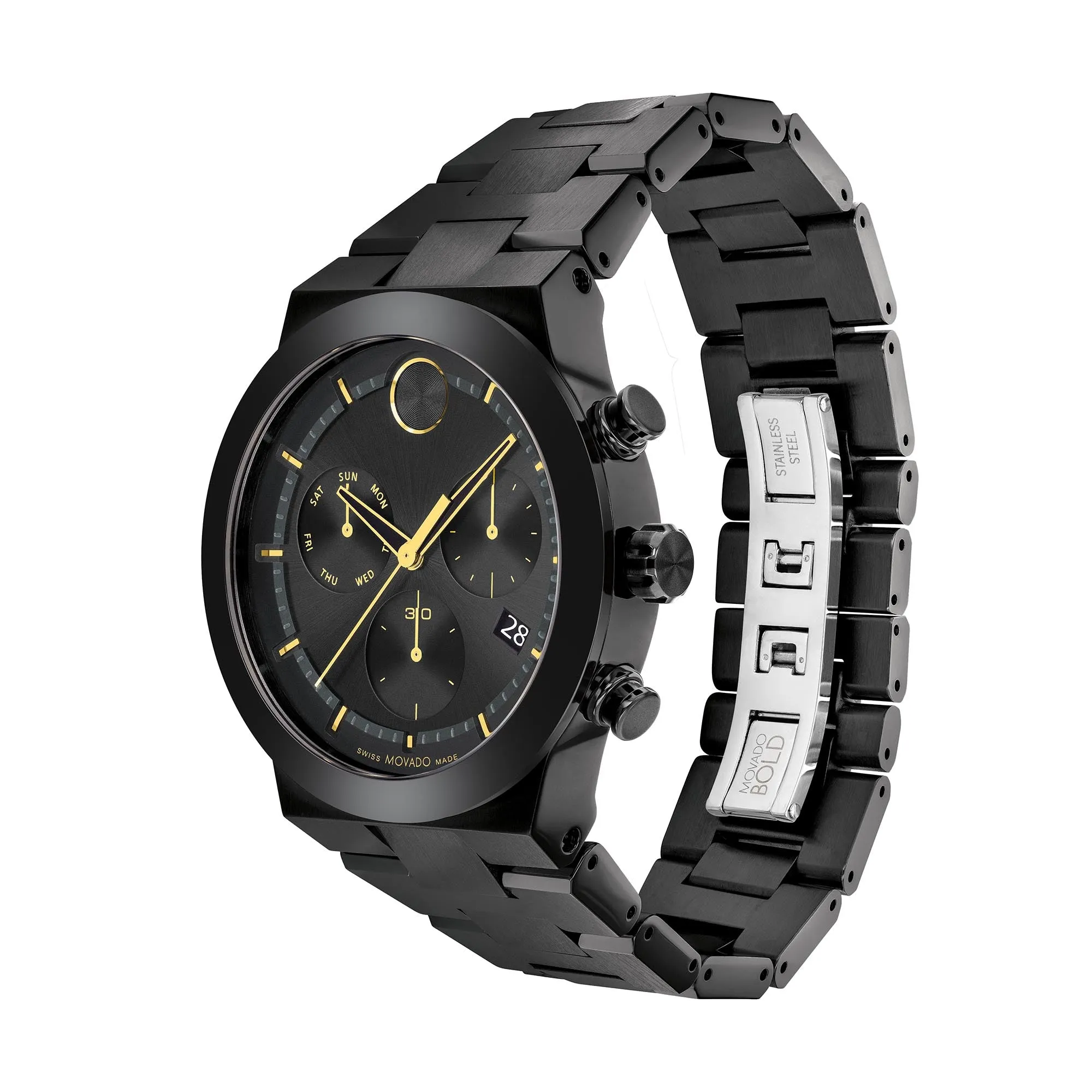 Movado Bold Men's Watch Black Tone Case Quartz