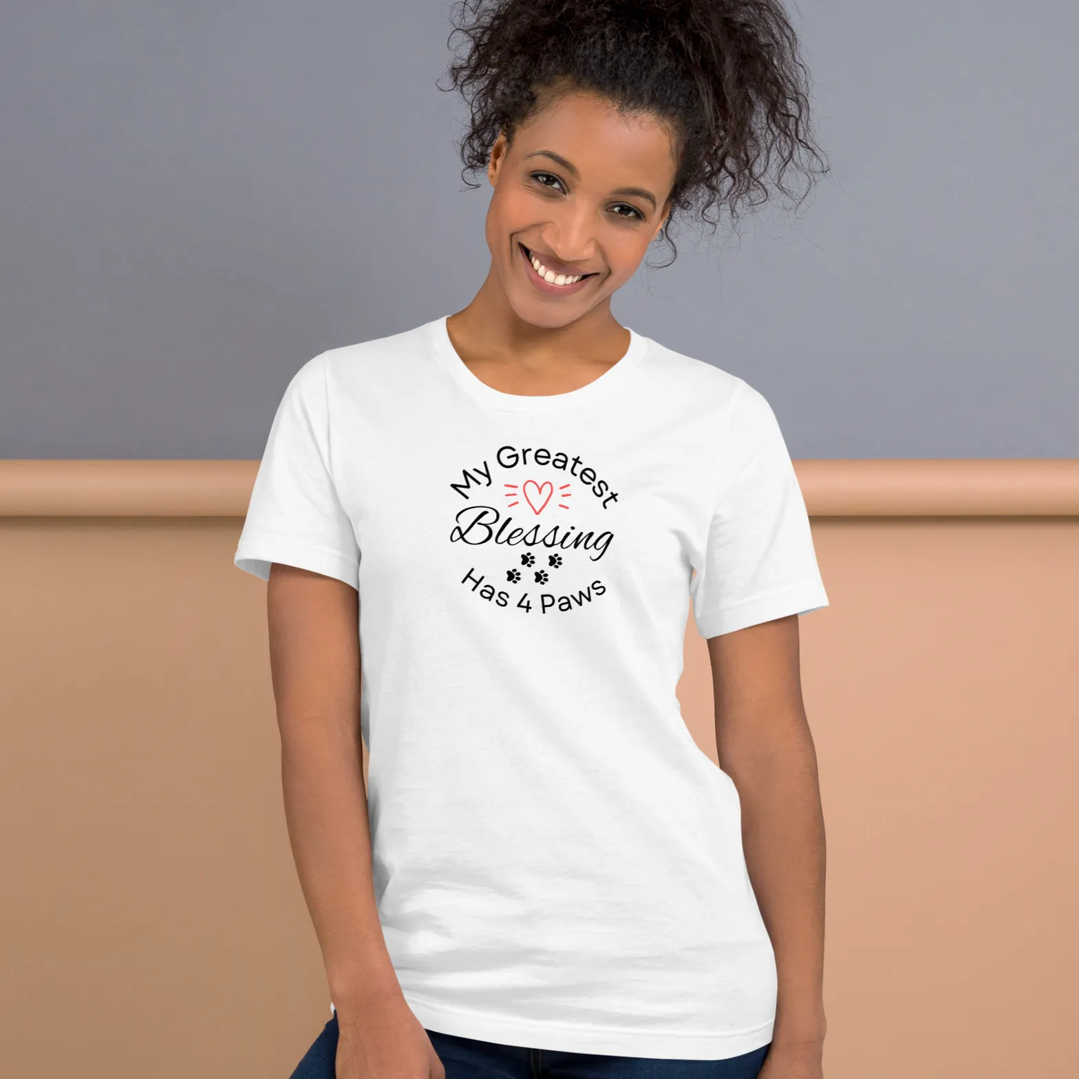 My Greatest Blessing Has 4 Paws (singular) T-Shirts - Light