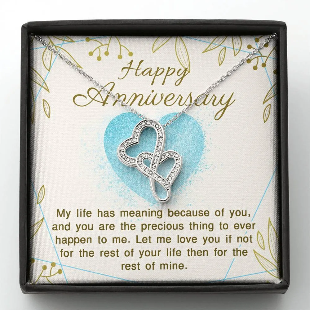 My life has meaning-Double Hearts Anniversary Necklace for Wife