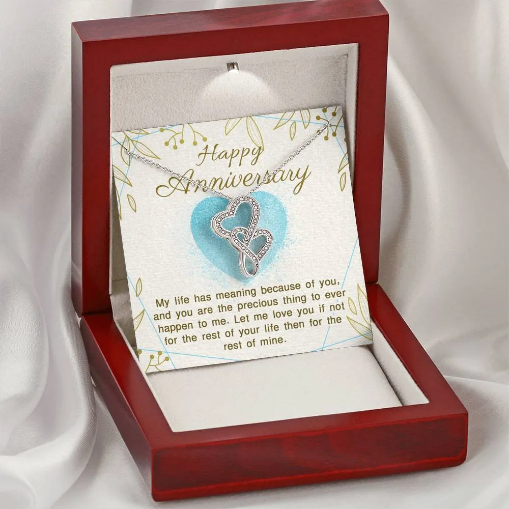 My life has meaning-Double Hearts Anniversary Necklace for Wife