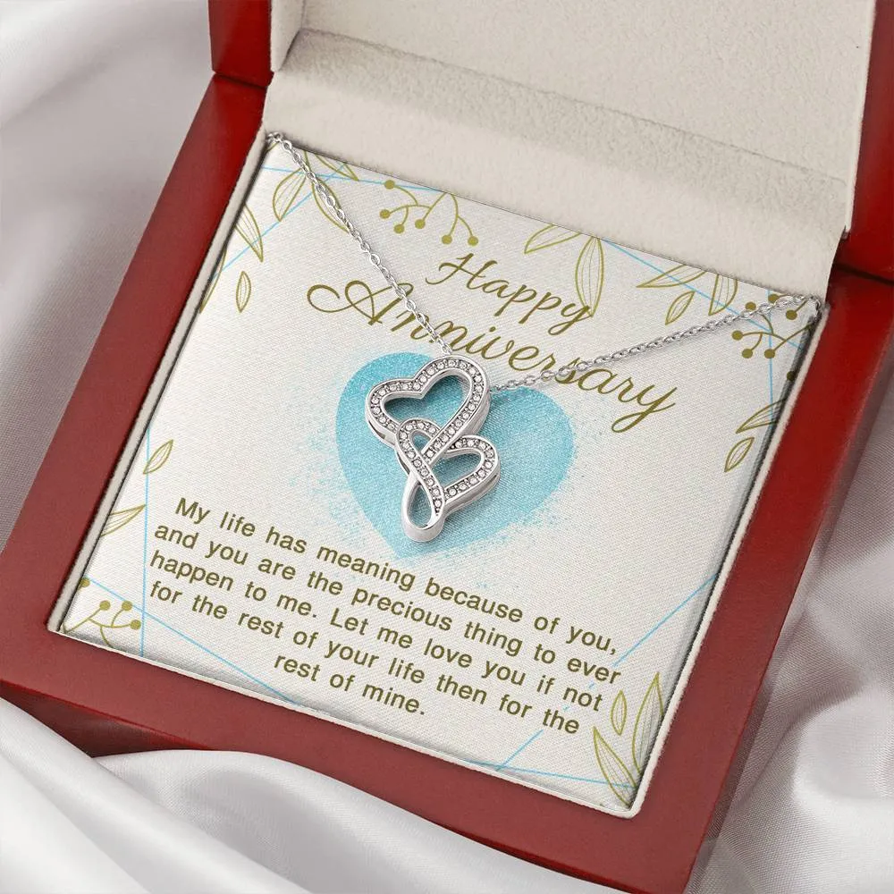 My life has meaning-Double Hearts Anniversary Necklace for Wife