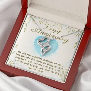 My life has meaning-Double Hearts Anniversary Necklace for Wife