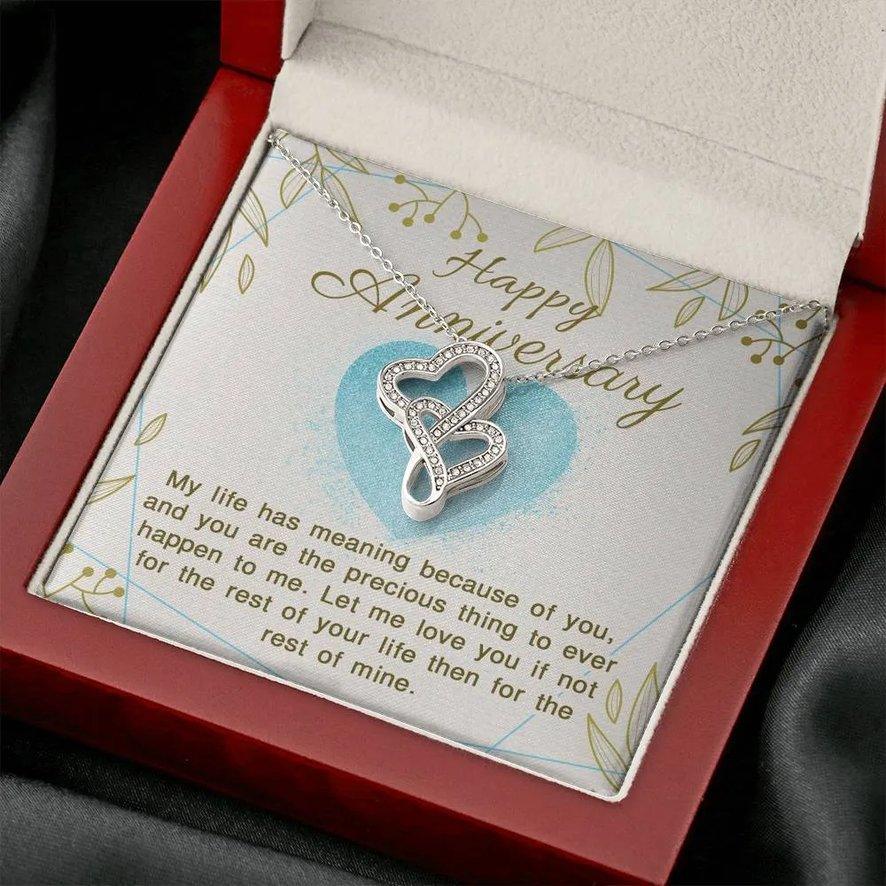 My life has meaning-Double Hearts Anniversary Necklace for Wife