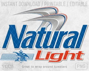 Natural Light Beer Inspired Unofficial Logo Can Tumbler Wrap PNG File Printable