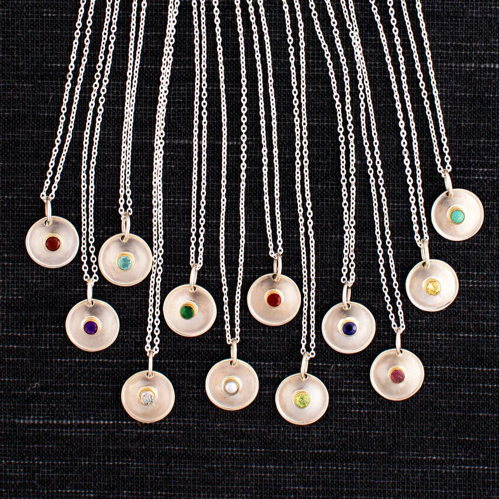 Natural Talent Birthstone Charm Necklace - April/ Clear Quartz