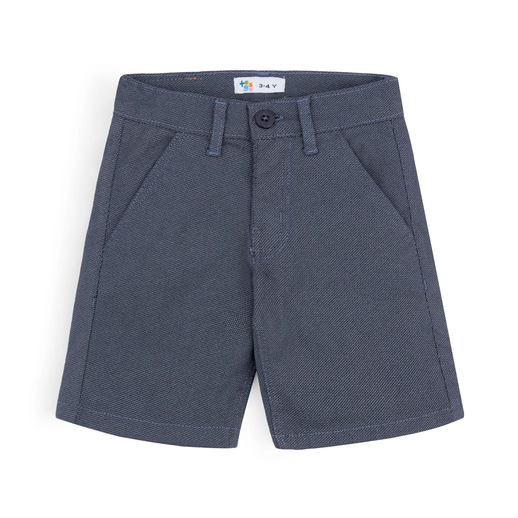 Navy Textured Twill Shorts