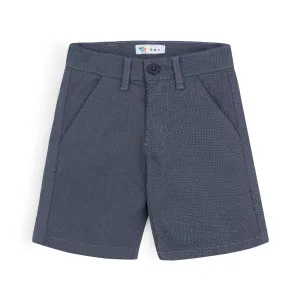 Navy Textured Twill Shorts