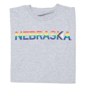 Nebraska Text Progress Pride Flag