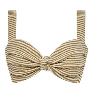 Neutral Stripe Hayden Bikini Top